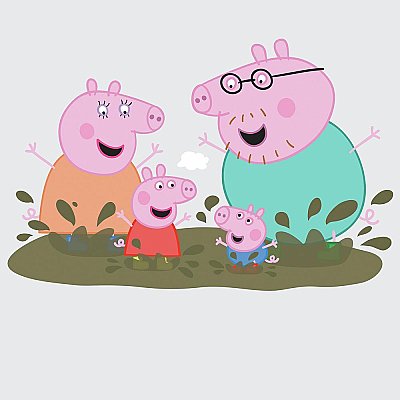 PEPPA THE PIG - FAMILY MUDDY PUDDLES PEEL AND STICK GIANT WALL DECALS