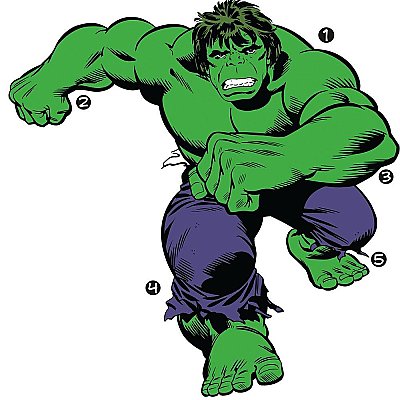 CLASSIC HULK COMIC PEEL AND STICK GIANT WALL DECALS