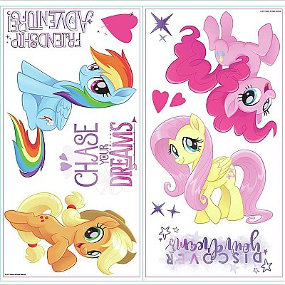 MY LITTLE PONY THE MOVIE PEEL AND STICK WALL DECALS WITH GLITTER