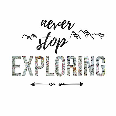 NEVER STOP EXPLORING QUOTE PEEL AND STICK WALL DECALS