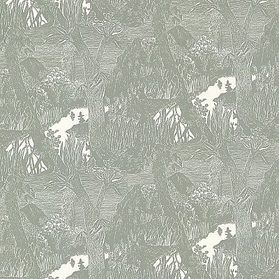 Moominvalley Dark Grey Forest Wallpaper