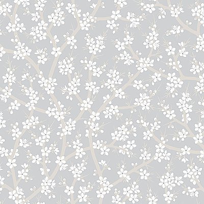 Henrik Light Grey Floral Wallpaper