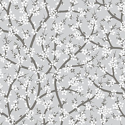 Henrik Grey Floral Wallpaper