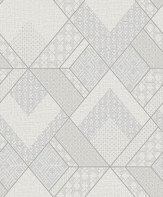 Castle White Geometric Wallpaper