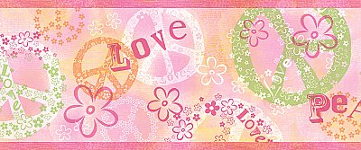 Janis Pink Peace Love Toss Border