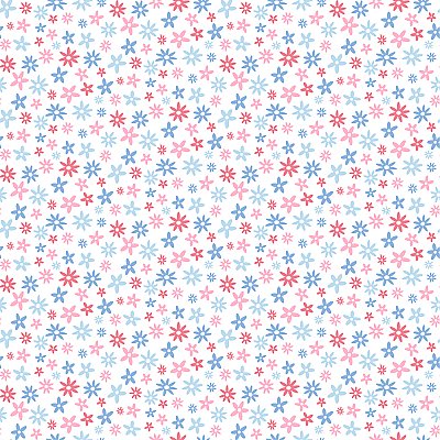 Delilah Blue Mod Flower Toss Wallpaper