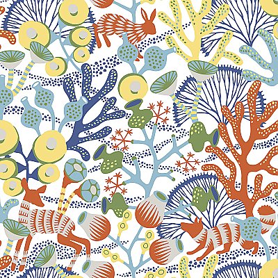 Korall Multicolor Meadow Wallpaper