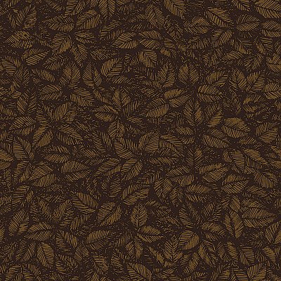 Amorina Brown Leaf Wallpaper