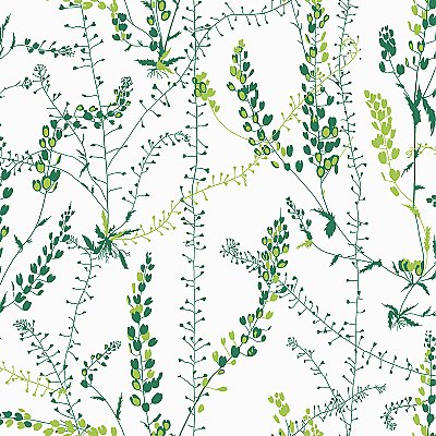 Bladranker Green Botanical Wallpaper
