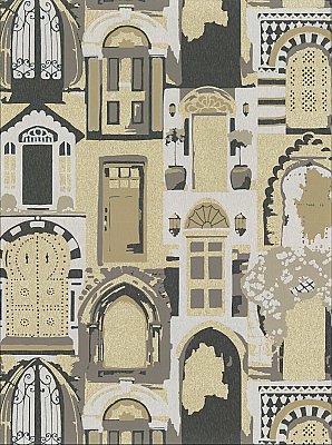 Knock, Knock Wallpaper - Gold/Neutral