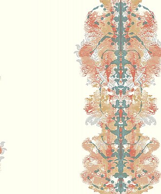 Pandora Wallpaper - Indigo/Orange