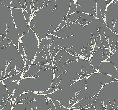 White Pine Wallpaper - Dark Gray