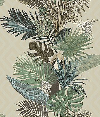 Tropical Oasis Stripe Wallpaper