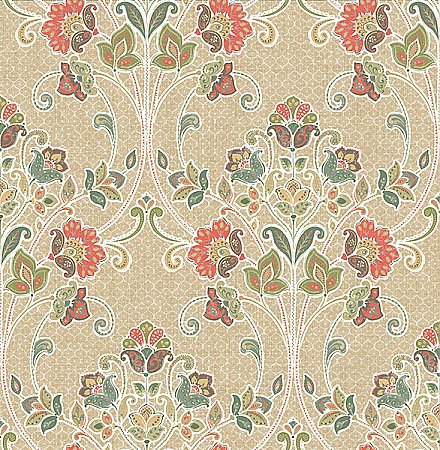 Willow Coral Nouveau Floral Wallpaper