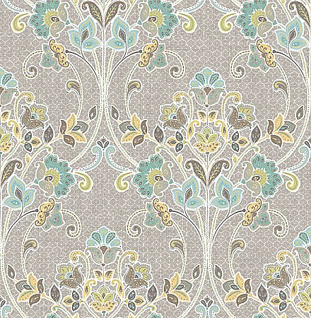 Willow Grey Nouveau Floral Wallpaper
