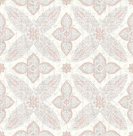Off Beat Ethnic Grey Geometric Floral Wallpaper
