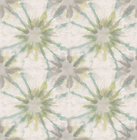 Iris Turquoise Shibori Wallpaper