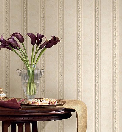 Katherine Lavender Ornate Stripe Wallpaper