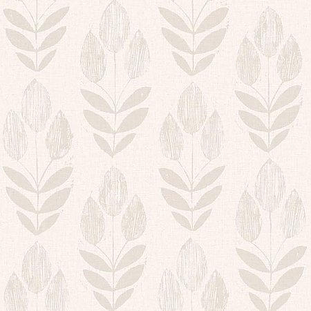 Skye Grey Block Print Tulip Wallpaper
