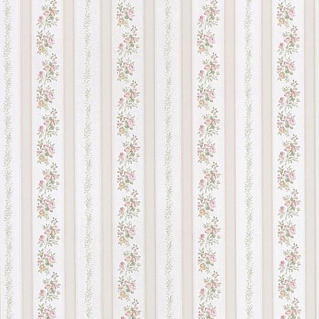 Merle Beige Floral Stripe Wallpaper