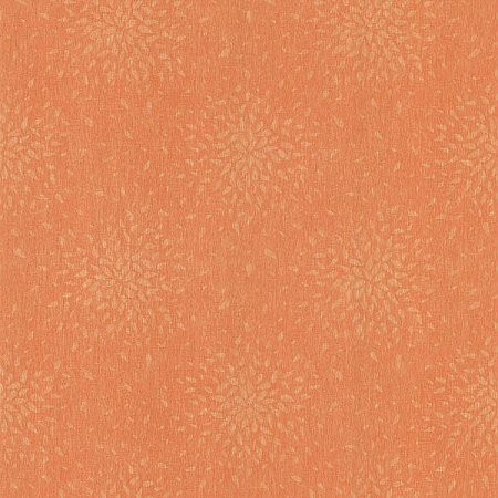Summer Orange Modern Floral Wallpaper