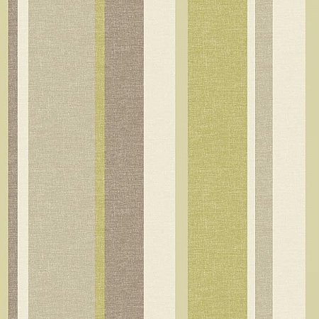 Raya Green Linen Stripe Wallpaper