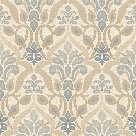 Fusion Blue Ombre Damask Wallpaper