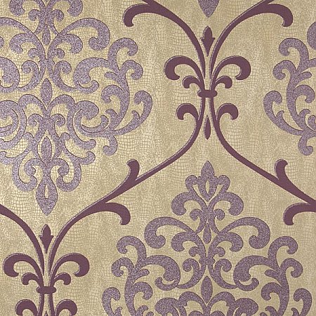 Ambrosia Mauve Glitter Damask Wallpaper