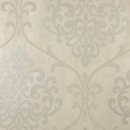 Ambrosia Taupe Glitter Damask Wallpaper