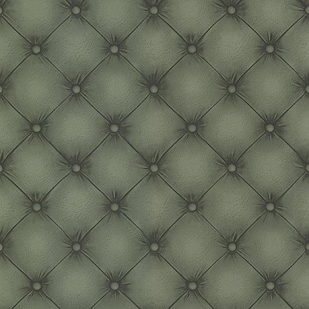 Chesterfield Dark Green Tufted Leather Wallpaper