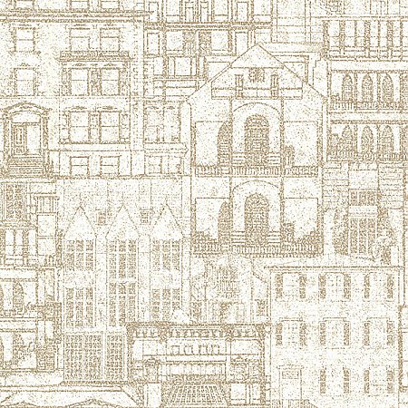 Facade Beige Vintage Blueprint Wallpaper