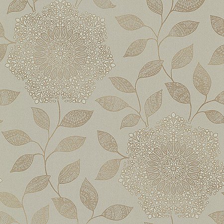 Shirazi Taupe Bohemian Floral Wallpaper