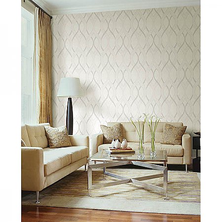 Frequency Cream Ogee Wallpaper