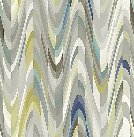 Aurora Blue Geometric Wave Wallpaper