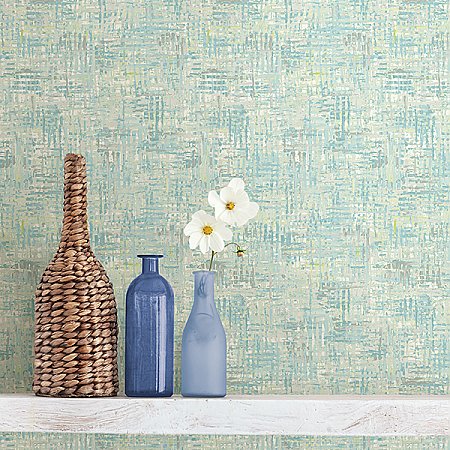 Avalon Aqua Weave Wallpaper