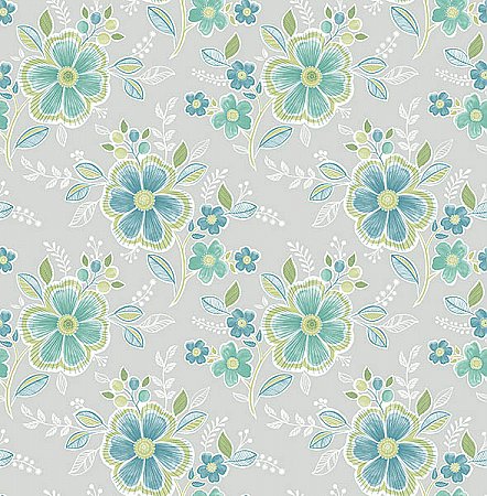 Chloe Green Floral Wallpaper