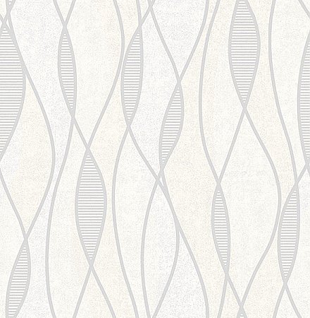 Gyro Light Grey Swirl Geometric Wallpaper