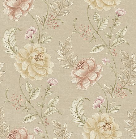 Ellie Beige Floral Wallpaper