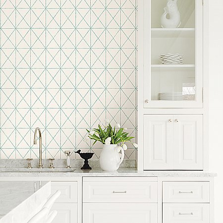 Intersection Turquoise Geometric Wallpaper