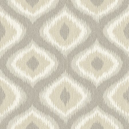 Abra Taupe Ogee Wallpaper