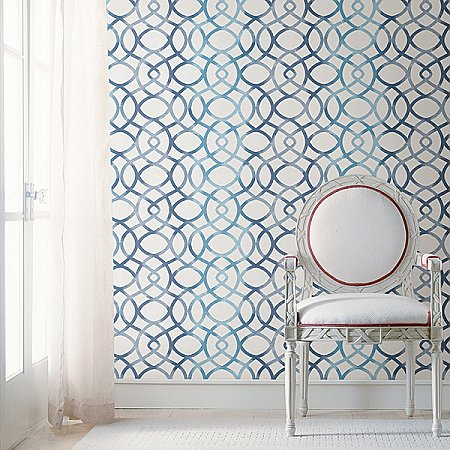 Twister Blue Trellis Wallpaper