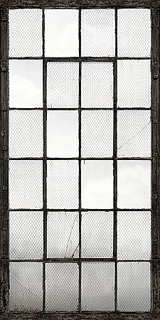 Warehouse Windows Charcoal Industrial Texture Wall Mural