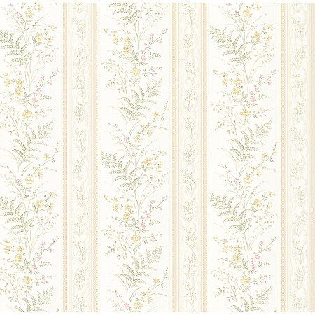 Bell Beige Wildflower Stripe Wallpaper