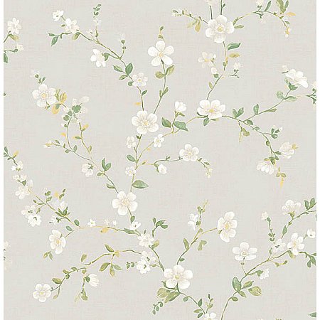 Delphine White Floral Trail Wallpaper