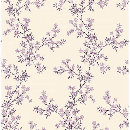 Claire Purple Floral Trail Wallpaper