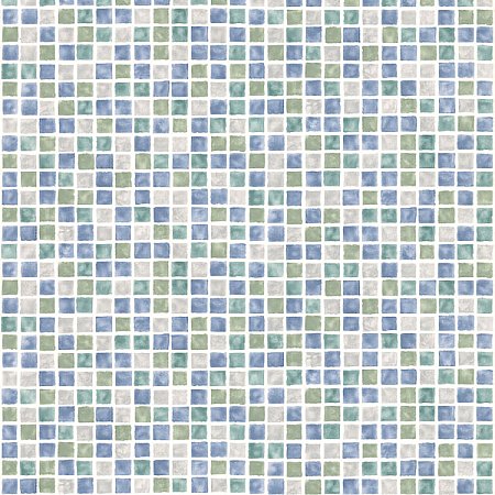 Harbor Blue Sea Glass Tiles Wallpaper