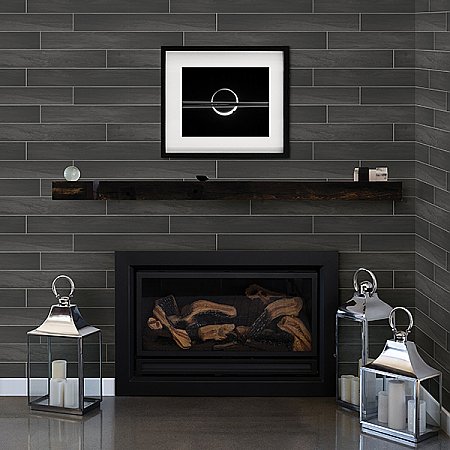 Titan Black Wood Wallpaper