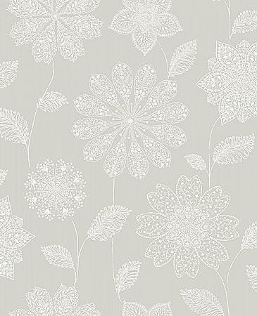 Panache Taupe Floral Wallpaper