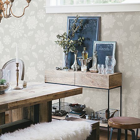 Panache Taupe Floral Wallpaper