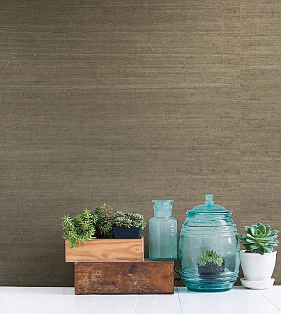 Qiantang Grey Grasscloth Wallpaper